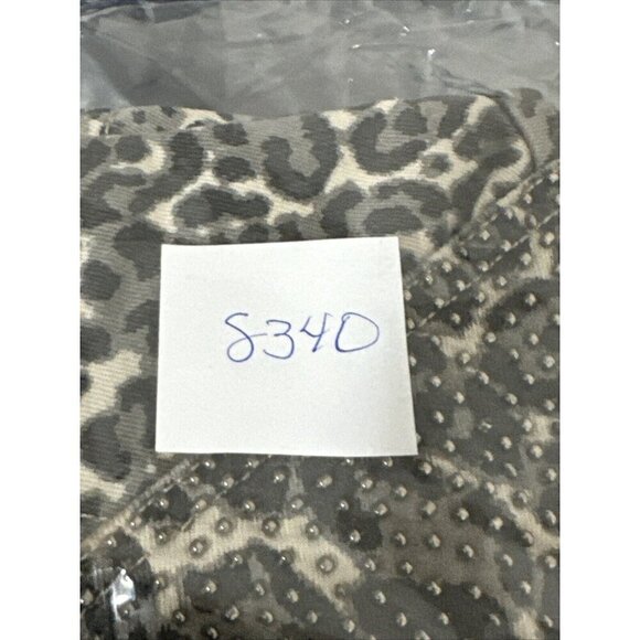 English Rose Sleeveless Denim Vest Women's S Gray Animal Studded Fringe Buttons - Picture 13 of 14